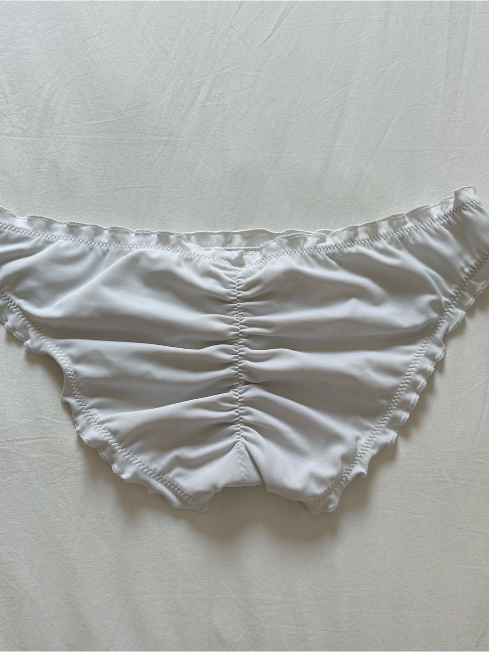Girls White Ruched Bikini Bottoms